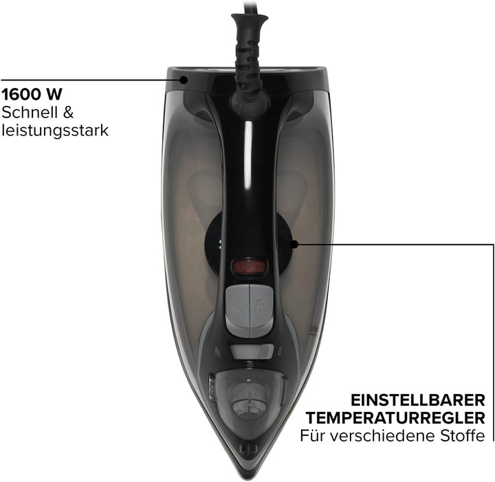 Corby Sherwood 1600W Dampfbügeleisen in Schwarz - EU-Stecker