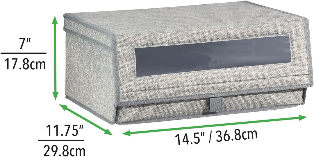 mDesign 4er-Set Schuhaufbewahrung aus Kunstfaser (gross) - stapelbare Schuhbox mit Sichtfenster, Kle