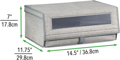 mDesign 4er-Set Schuhaufbewahrung aus Kunstfaser (gross) - stapelbare Schuhbox mit Sichtfenster, Kle