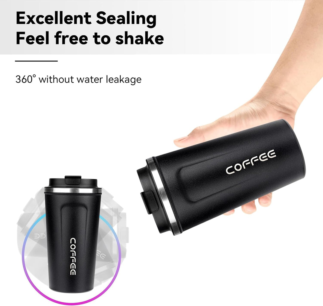 ERBO Kaffeebecher to go, Thermobecher Edelsthal, Auslaufsicher Kaffeetasse Kaffeebecher mit Deckel,