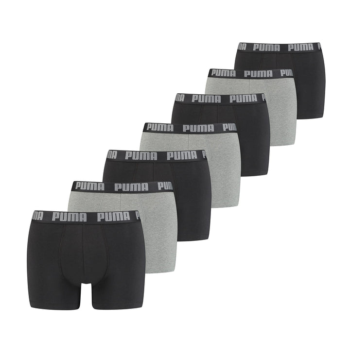 PUMA Herren Basic Boxershorts Unterwäsche Unterhosen 7erP S Dark Grey Melange / Black, S Dark Grey M
