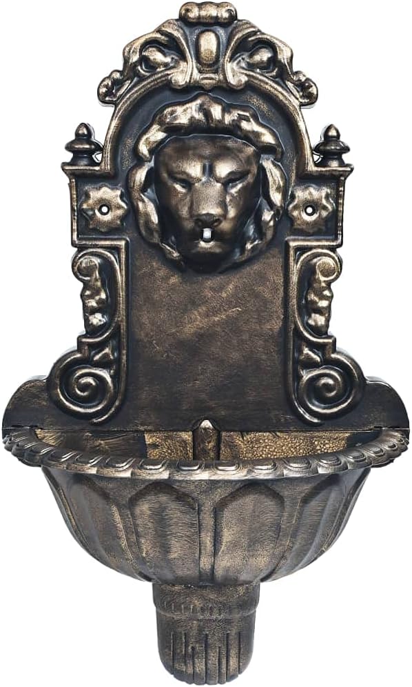 vidaXL Wandbrunnen mit Wasserpumpe Löwenkopf Design Zimmerbrunnen Wasserspiel Dekobrunnen Springbrun