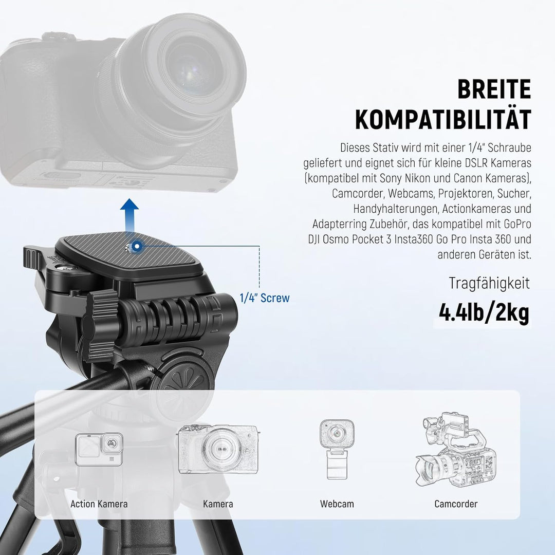 NEEWER Entry Level Version Mini Tischstativ kompatibel mit iPhone für Videoaufnahmen, Kleiner kompak