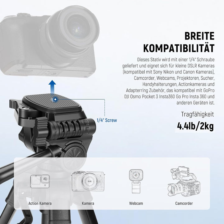NEEWER Entry Level Version Mini Tischstativ kompatibel mit iPhone für Videoaufnahmen, Kleiner kompak