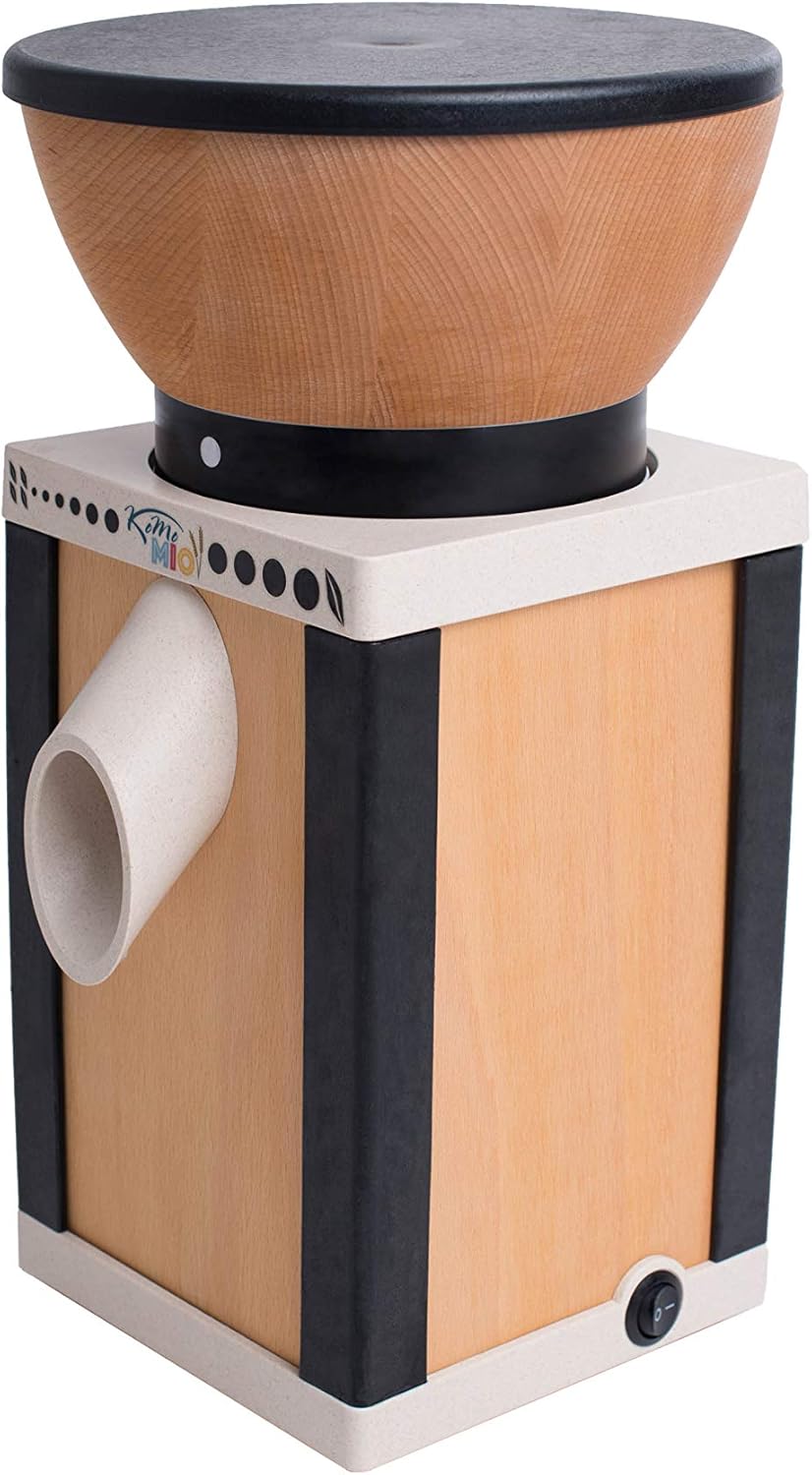 Komo Getreidemühle schwarz (400 Watt, innovative Materialien), 02032, 16,5 x 16 x 37,5 cm, 16,5 x 16