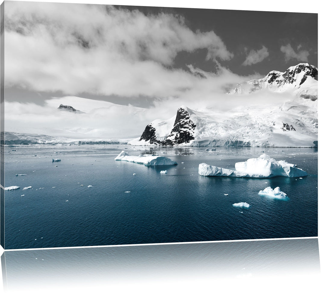 Pixxprint Winterlandschaft in der Antarktis als Leinwandbild/Grösse: 100x70 / Wandbild/Kunstdruck/fe