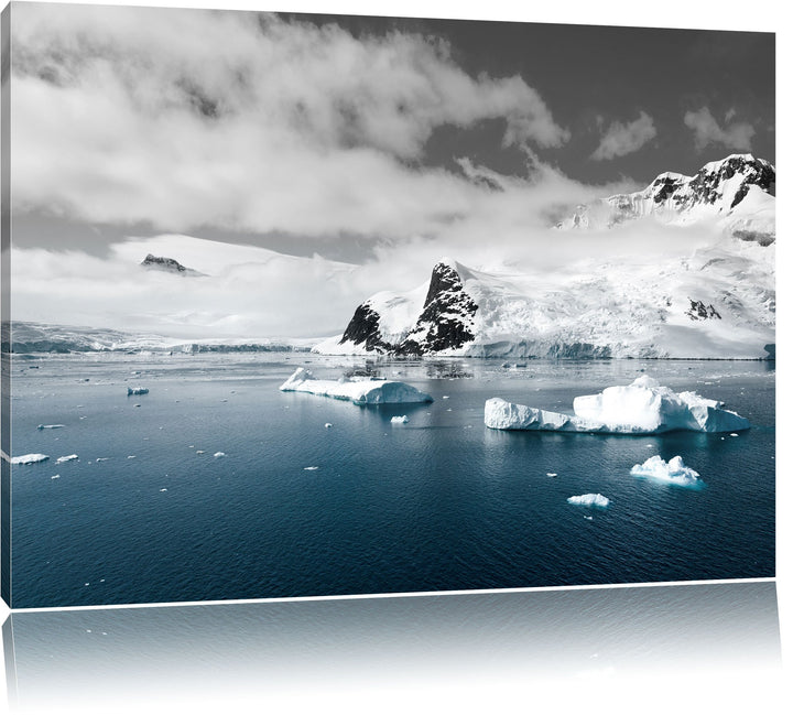Pixxprint Winterlandschaft in der Antarktis als Leinwandbild/Grösse: 100x70 / Wandbild/Kunstdruck/fe