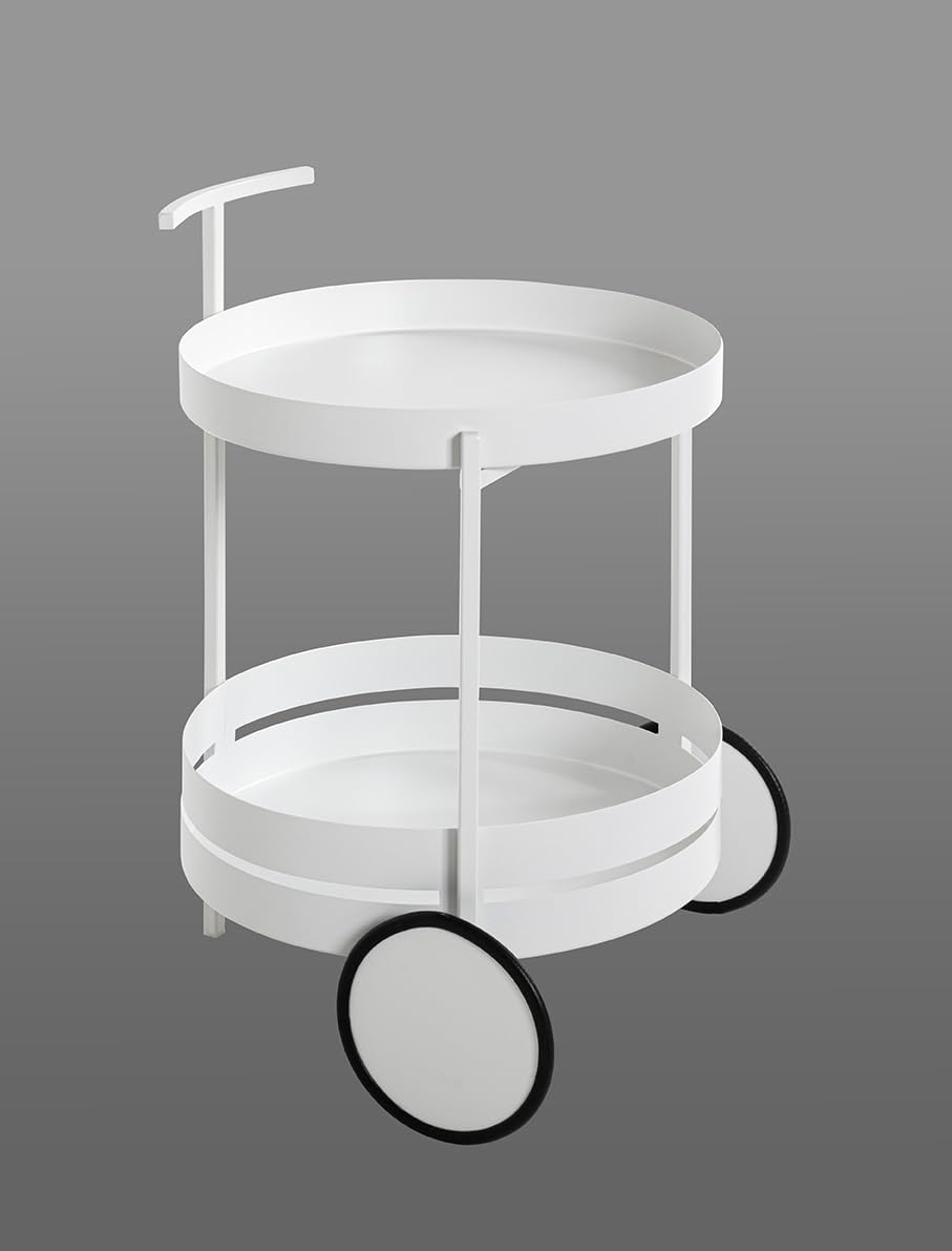 HAKU Möbel Servierwagen weiss, Metall - Masse: H 62 cm x Ø 42 cm, Style: Modern Weiss Ø 42 x H 62, W