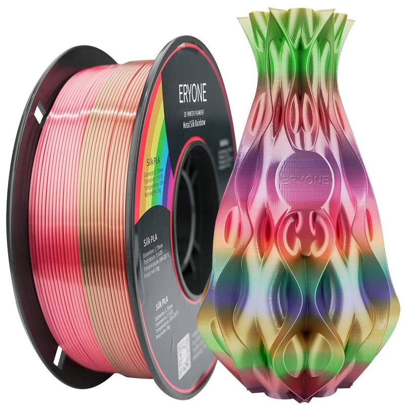 ERYONE Silk Rainobw PLA Filament PLA 1.75mm, 3D-Drucker Silk PLA Filament,+/- 0,03 mm, 1kg/Spule, Me