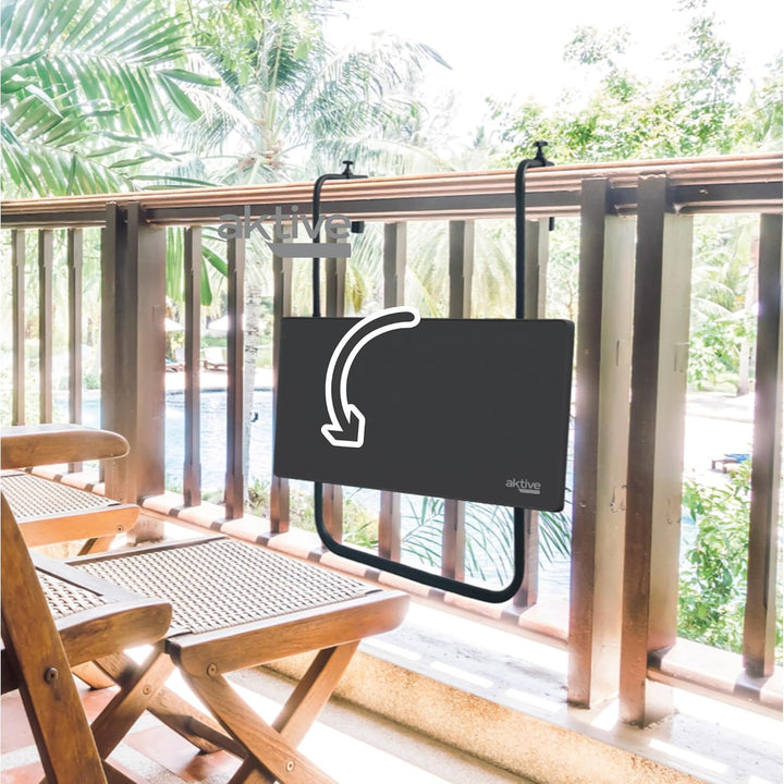 Aktive 61034 Klapptisch für Balkon mit Mehreren Positionen, grau