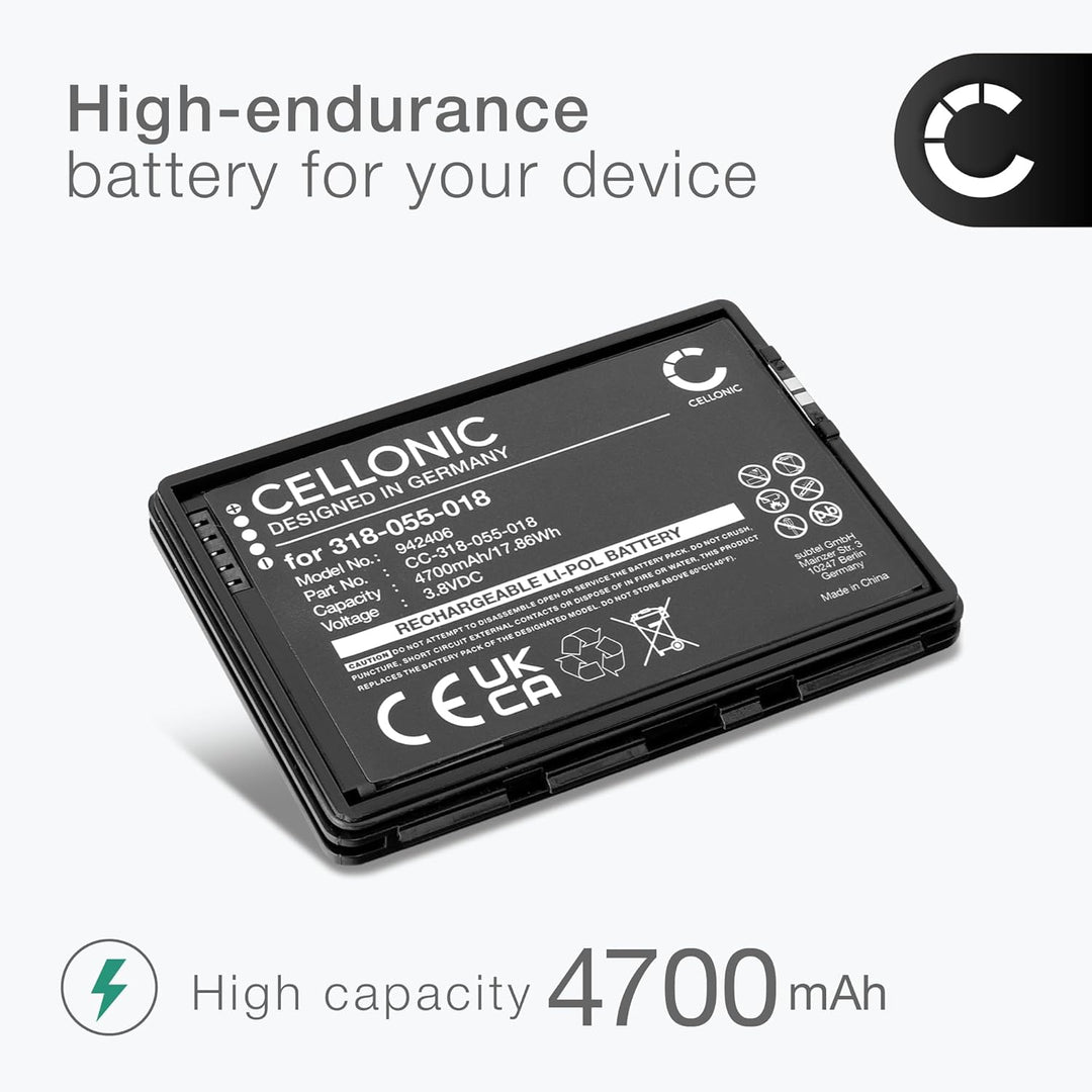 CELLONIC, Barcode-Scanner Akku kompatibel mit Honeywell CT60, CT50, Dolphin CT60 (4700mAh, 3.8v)