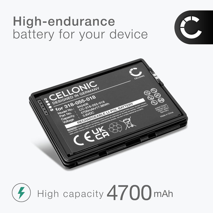 CELLONIC, Barcode-Scanner Akku kompatibel mit Honeywell CT60, CT50, Dolphin CT60 (4700mAh, 3.8v)