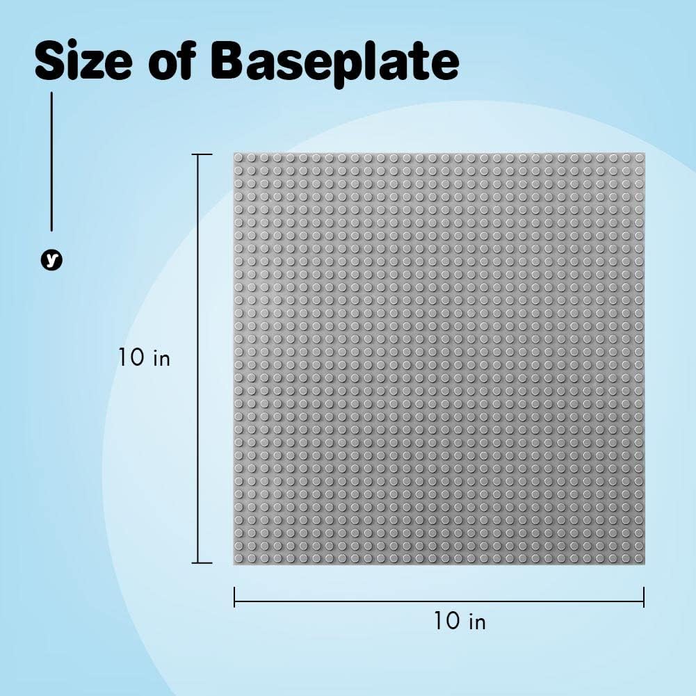 Etarnfly 8 Platten Set Bauplatte Kompatibel mit Meisten Marken, 25 * 25cm, Grau Grundplatte Grau 8pc
