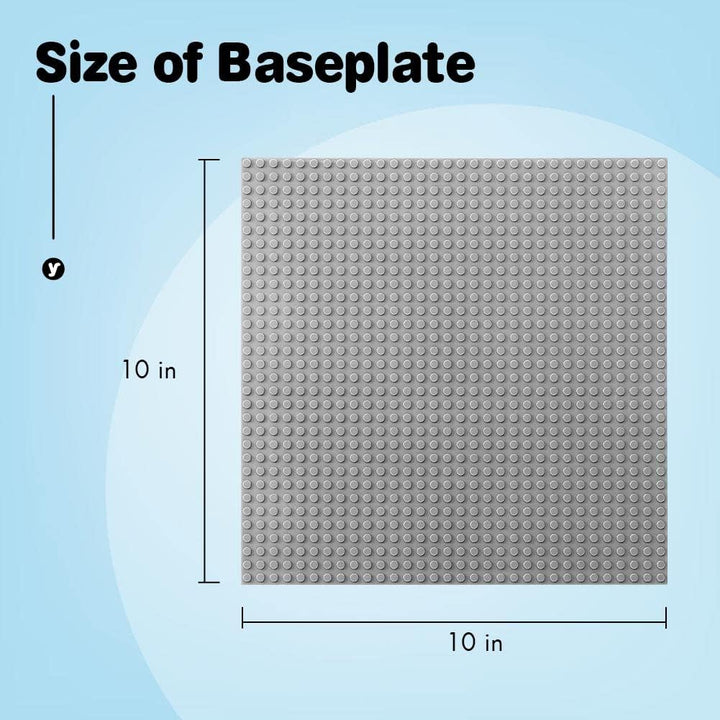 Etarnfly 8 Platten Set Bauplatte Kompatibel mit Meisten Marken, 25 * 25cm, Grau Grundplatte Grau 8pc