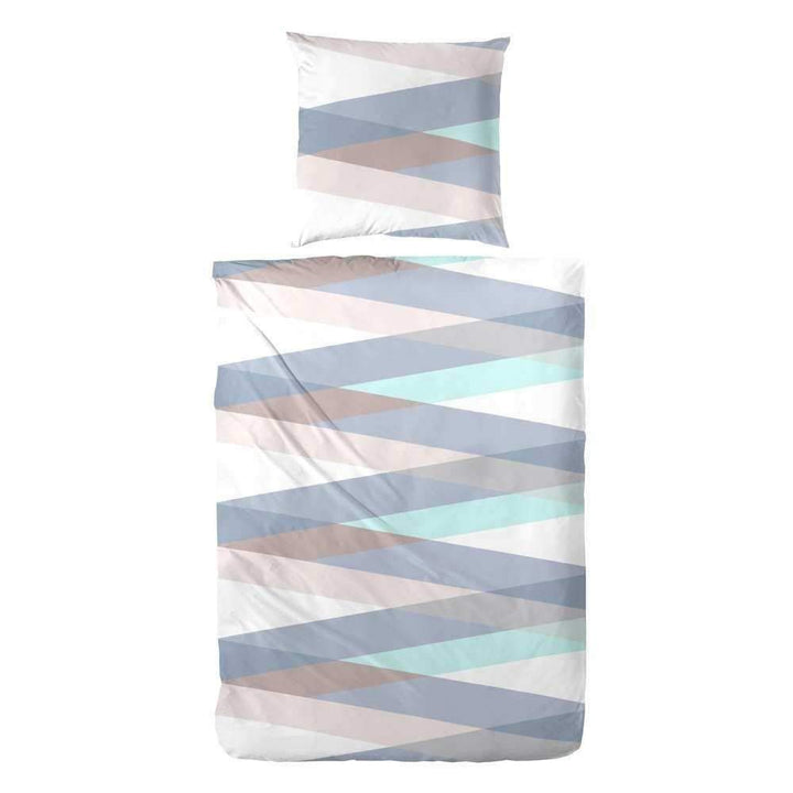 Hahn Seersucker Bettwäsche Muster Blau 155x220 cm + 80x80 cm 155x220 cm + 80x80 cm Blau, 155x220 cm