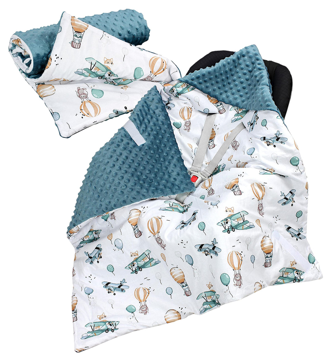 TupTam 2er Set Baby Decken Einschlagdecke 85x85 cm für Autositz Babyschale Babydecke Wiegendecke Min