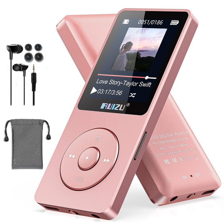 32GB MP3 Player mit Bluetooth 5.3, Ultraleicht (30 Gramm), bis zu 80 Stunden Akkulaufzeit, 1.8-Zoll-