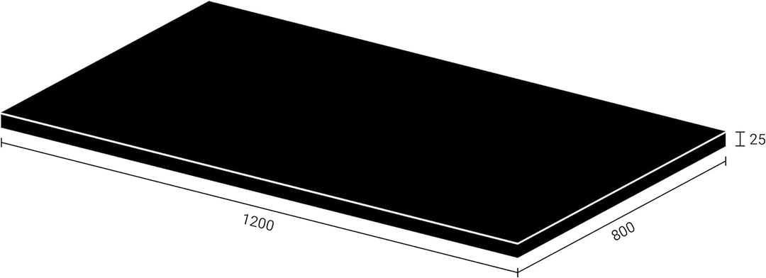 boho office® Schreibtischplatte, Tischplatte – 120 x 80 x 2,5 cm in Schwarz mit edler Multiplex Echt