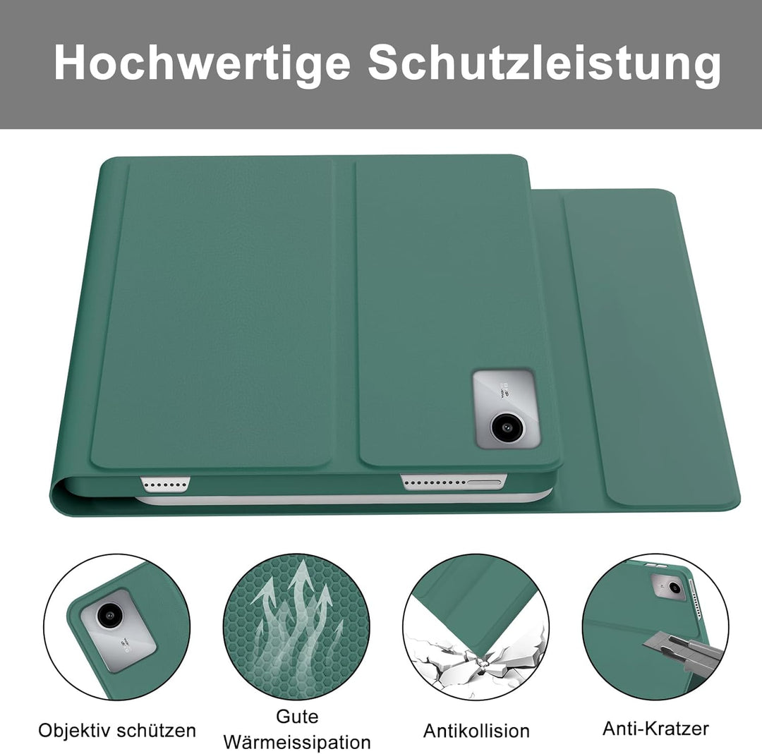 FOGARI Tastatur Hülle für Lenovo Tab M11 11 Zoll 2024, QWERTZ Deutsches Tastatur mit Magnetisch Abne