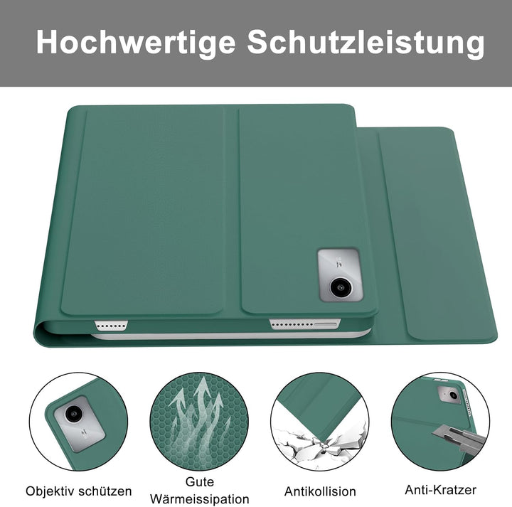 FOGARI Tastatur Hülle für Lenovo Tab M11 11 Zoll 2024, QWERTZ Deutsches Tastatur mit Magnetisch Abne