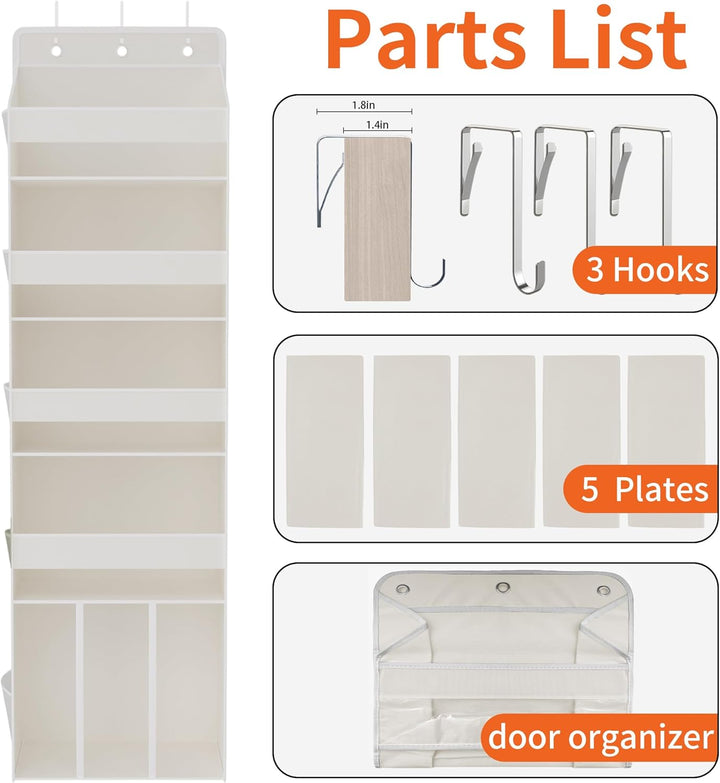 Tür Organizer Hängend mit 5 Fächern, 1 grossem Fassungsvermögen Caddy & 10 Seitentaschen, Wickeltasc