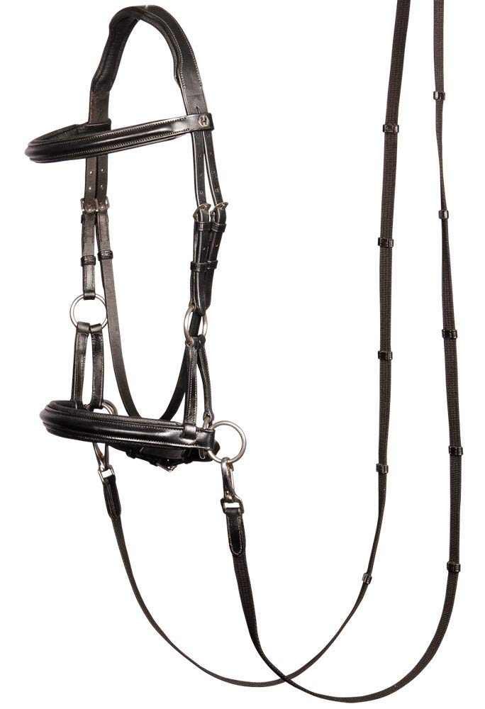 Harry's Horse Hoofdstel Bitloos Sidepull schwarz cob, schwarz cob
