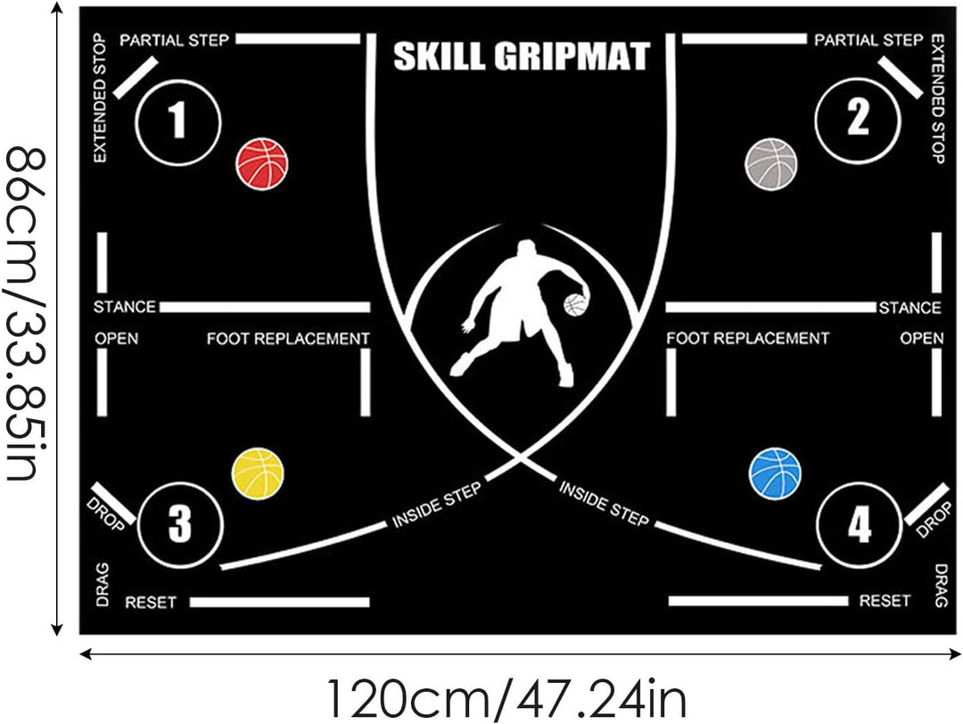 Basketball Trainingsmatte - 120 X 86 Cm Rutschfeste Gummibasketballpads Für Training, Dribbelkontrol