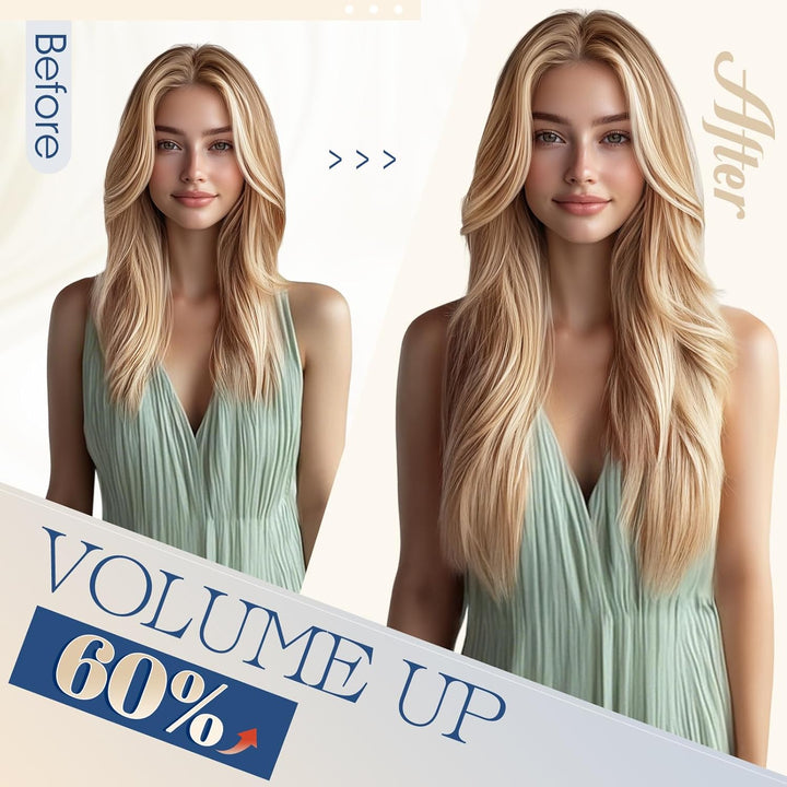Elailite Extensions Bondings Echthaar 200 Strähne 60cm #12P613 Weissbraun/Hellblond, U Tip Hair Exte
