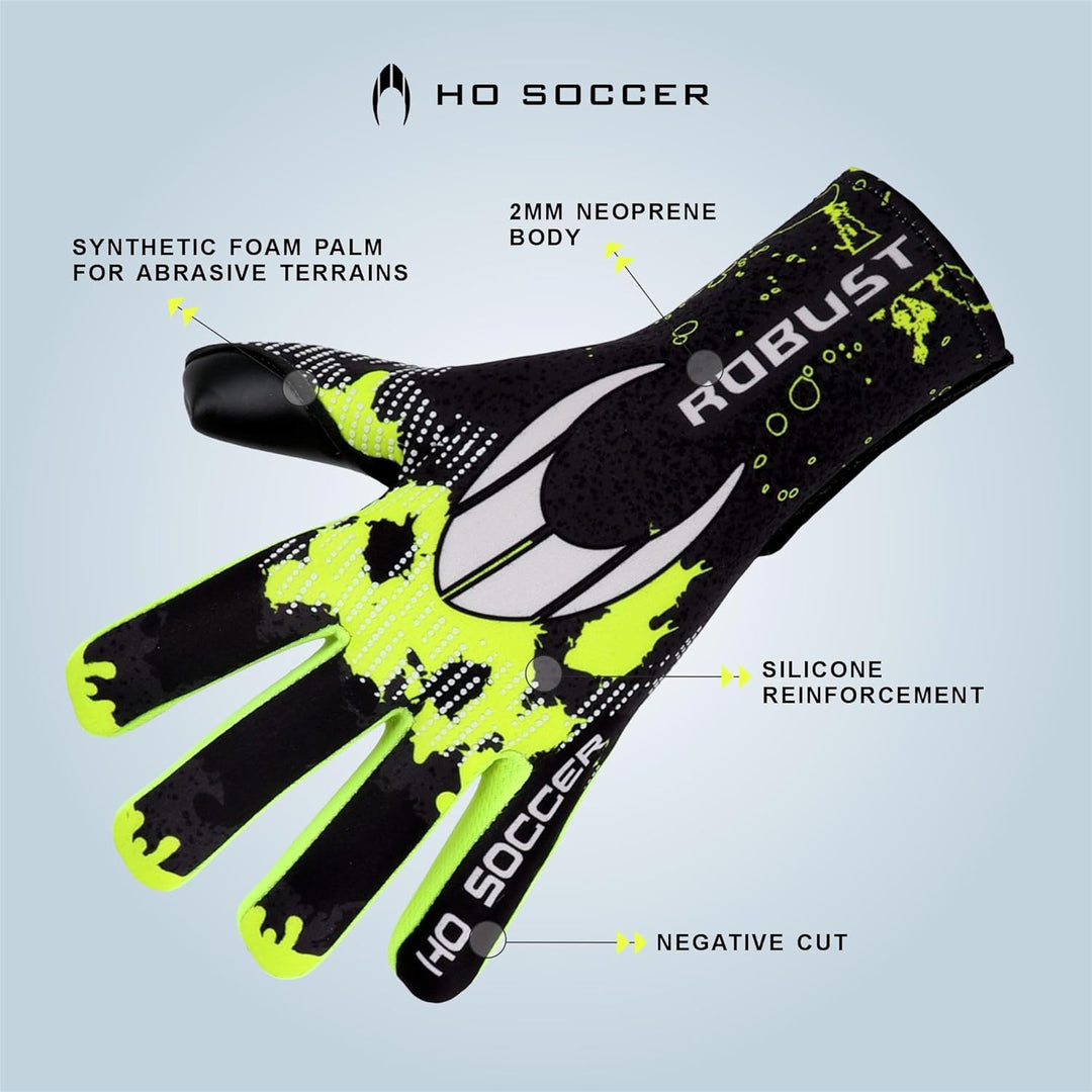 HO Soccer Uni-Kinder Robust Lime Torwarthandschuhe, Limettengrün, 2.2, 2.2