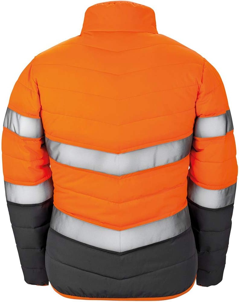 Result Safeguard Damen Warnjacke, leicht gepolstert M Fluoreszierendes Gelb/Grau, M Fluoreszierendes
