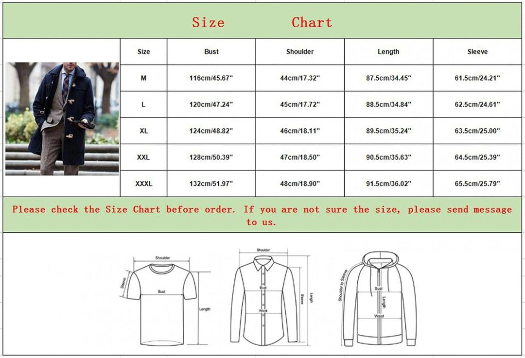 Zhiyao Herren Warm Wollmantel Stehkragen Wintermantel Trenchcoat Klassischer Winter Jacke Reverskrag