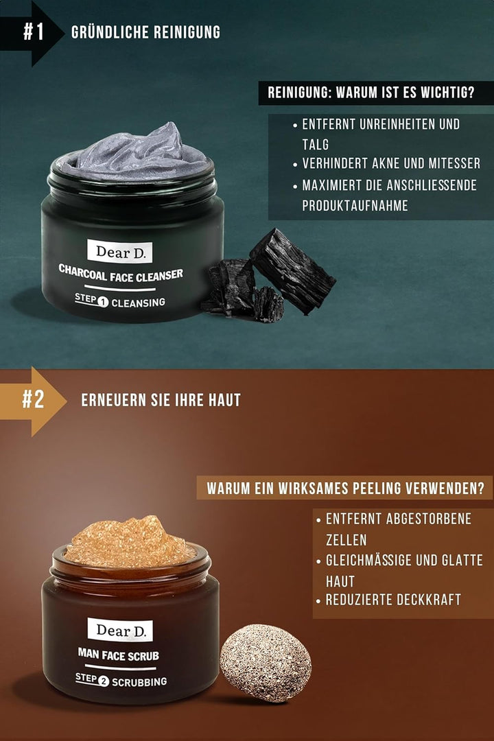 Dear D. Box Kit Hautpflege für das Premium Gesicht | 2-Schritte-Routine mit klärender Gesichtswäsche