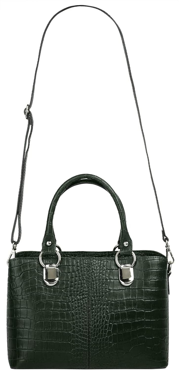 Cluty Umhängetasche echt Leder Damen - 021374 Dunkelgrün, Dunkelgrün