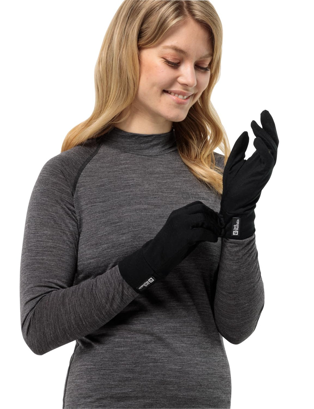 Jack Wolfskin Merino Glove Handschuh L Schwarz, L Schwarz
