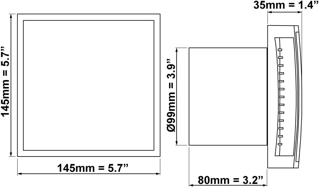 EUROPLAST Ø 100mm Silber Bad-Lüfter mit Front, Leise Ventilator Lichtschalter-Aktivierung, Ø 100mm S