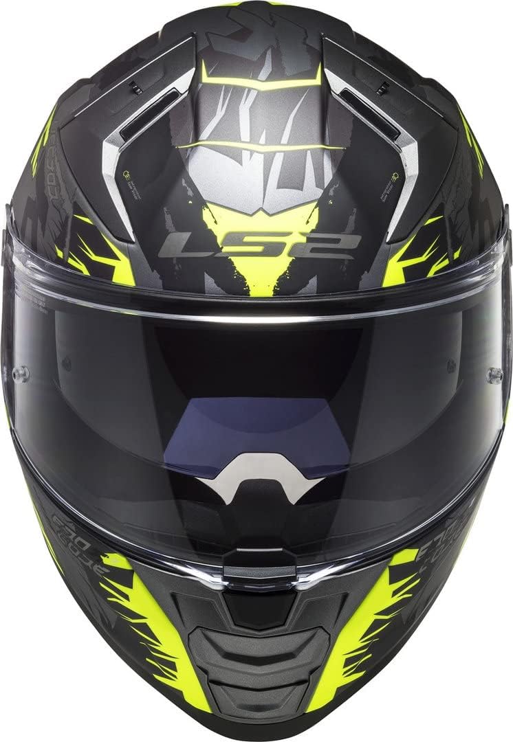 LS2, Integralhelme motorrad VECTOR II Techbot, titanium yellow XXXL, 3XL