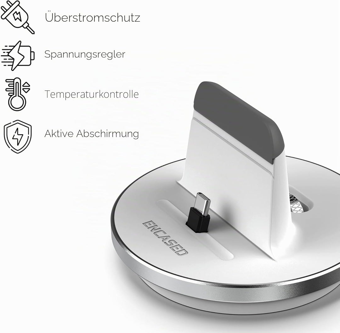 ENCASED USB-C Schnell ladestation für iPhone 17, 16, 15 – Kabelgebundenes Ladegerät mit Typ-C Anschl