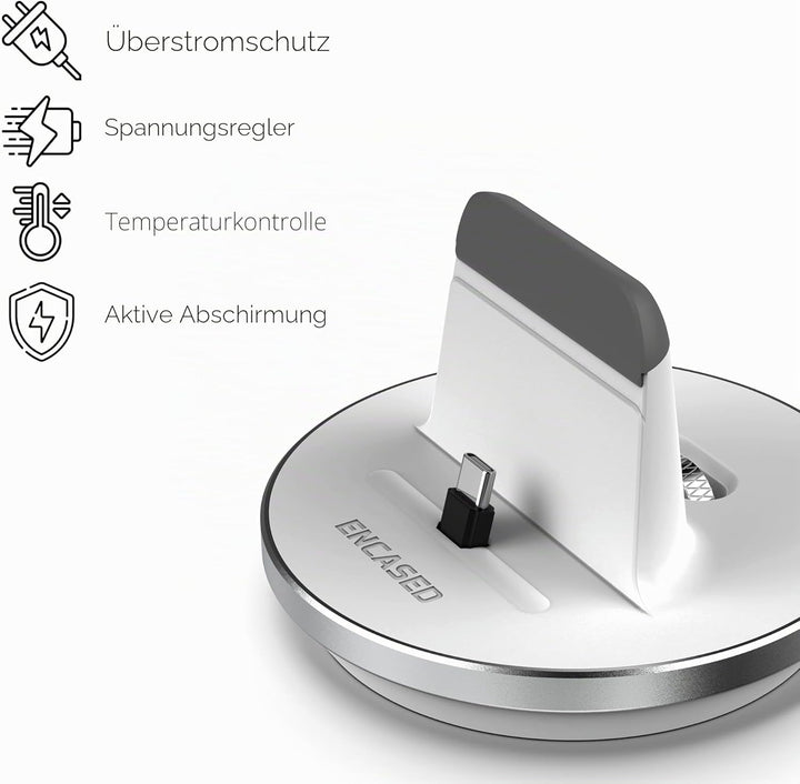 ENCASED USB-C Schnell ladestation für iPhone 17, 16, 15 – Kabelgebundenes Ladegerät mit Typ-C Anschl