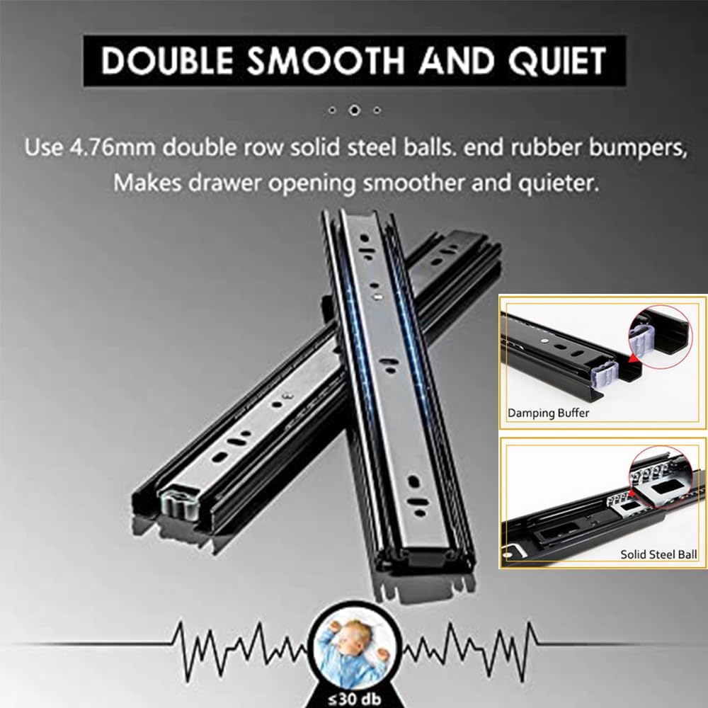 2 Paar Kugelauszug,350 mm Schubladenschienen Vollauszug 45 kg Tragkraft Schubladenauszug, Kugellager