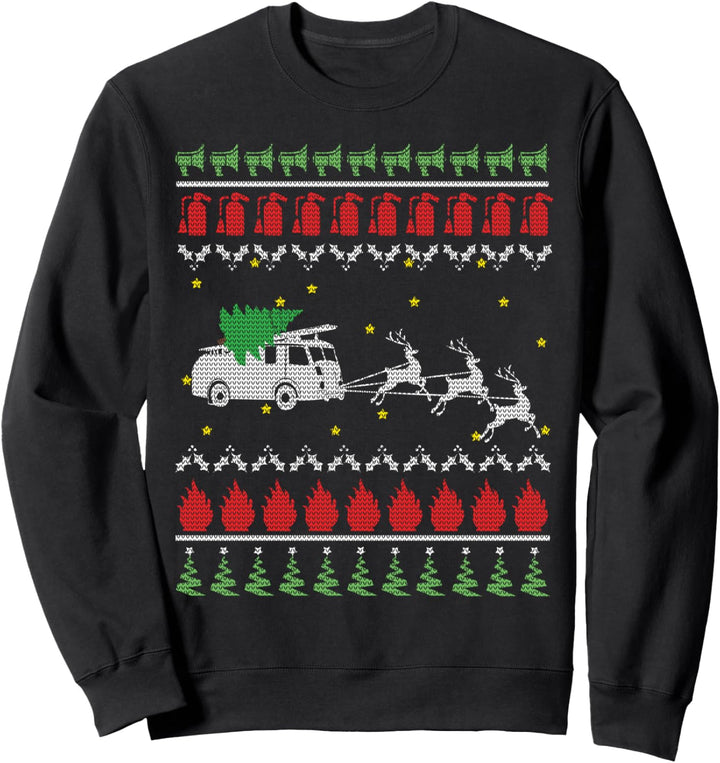 Ugly Christmas Feuerwehr Weihnachten Feuerwehrmann Lustiges Sweatshirt
