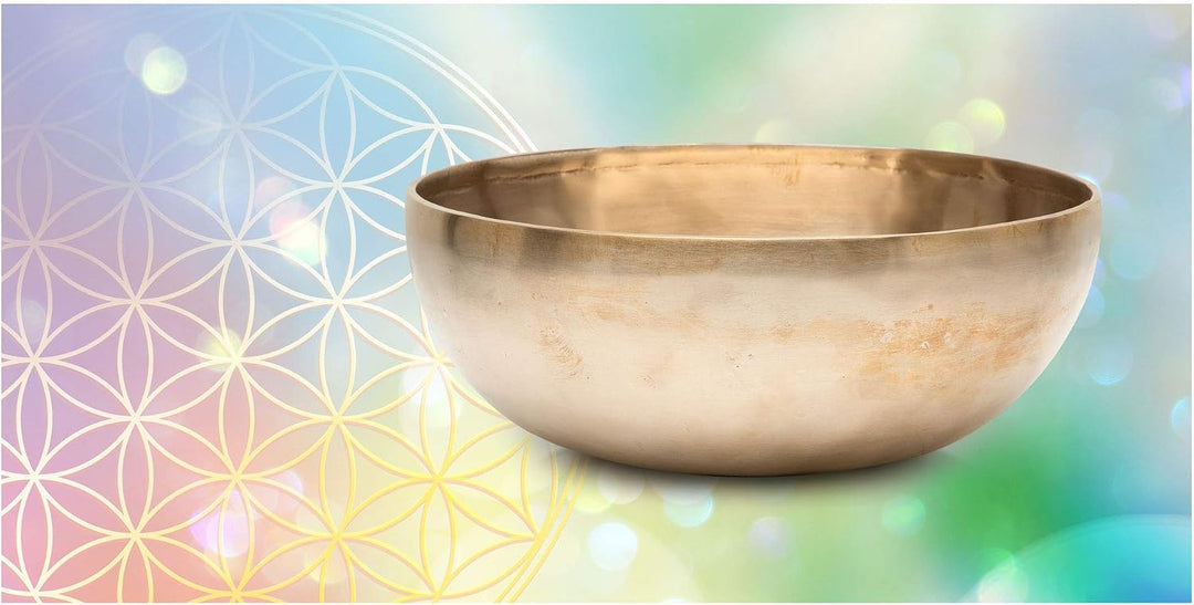 XDrum Therapeutische Klangschale Ton C gross Komplett Set - auf Ton C gestimmt - für Wurzel-Chakra (