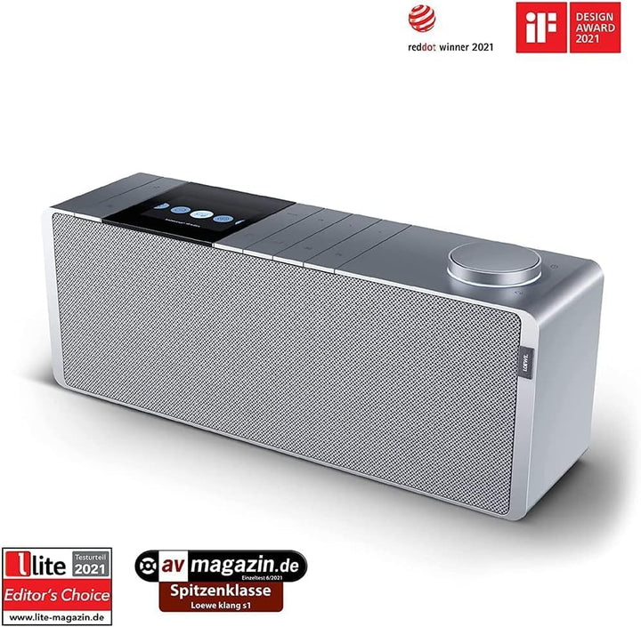 Loewe klang s1 Lichtgrau, Stereo Smartradio, 80 Watt, DAB, DAB+, UKW, Audio Streaming, Bluetooth, US