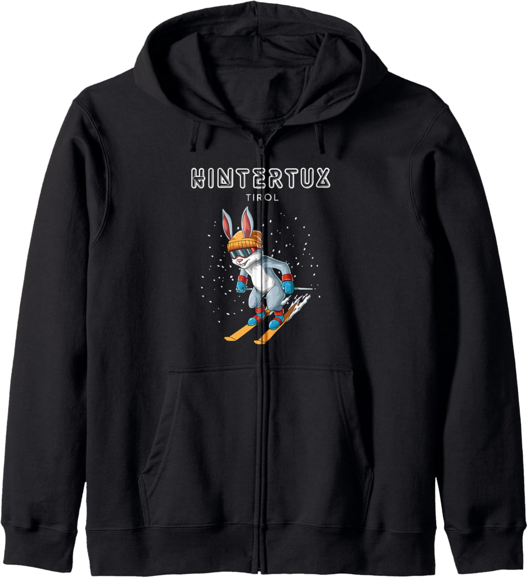 Hintertux Tirol Österreich Retro Ski Hase Kapuzenjacke