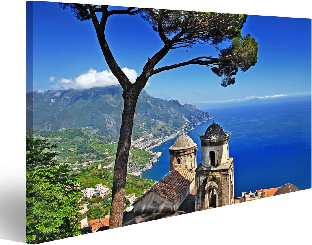 islandburner Bild auf Leinwand Malerischen Italien Ravello Amalfi Küste Wandbild Poster Kunstdruck B