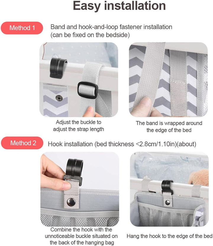 Nupaque Krippen-Organizer zum Aufhängen für Krippe | Windelhalter für Krippe Auto Kinderzimmer Organ