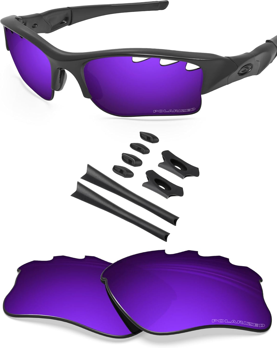 BlazerBuck Anti-salz Polarisierte Ersatzgläser für Oakley Flak Jacket XLJ Entlüftet Kosmisches Lila