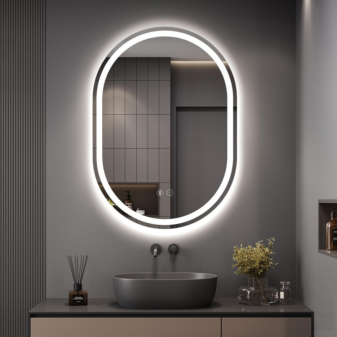 Dripex Badspiegel mit Beleuchtung Led Spiegel mit Bluetooth-Lautsprecher und Touch-Schalter, Dimmbar