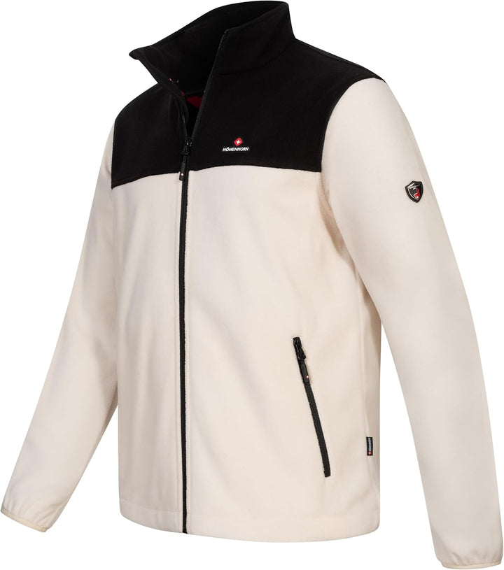 Höhenhorn Badus Herren Fleece Jacke Microfleece Full Zip Troyer Outdoor Wander Trekking S Beige/Schw
