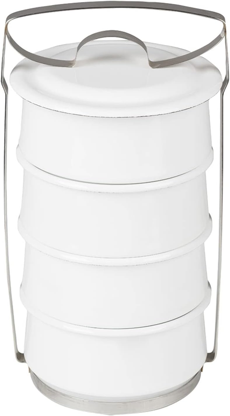 Riess, 0331-033, Essenträger 4-teilig, CLASSIC-WEISS, Durchmesser 14 cm, Höhe 32.7 cm, Emaille, weis