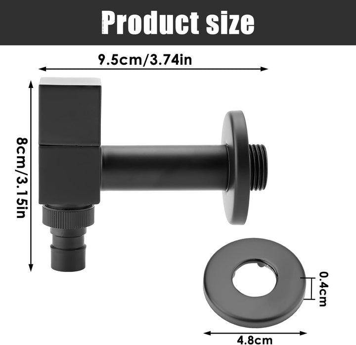 Wasserhahn Schwarz G1/2 Thread Mopp Pool Messing Quadrat Wandmontage Wäsche Kaltwasser Waschbecken W